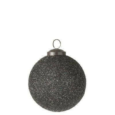 Kerstbal Glitter Zwart