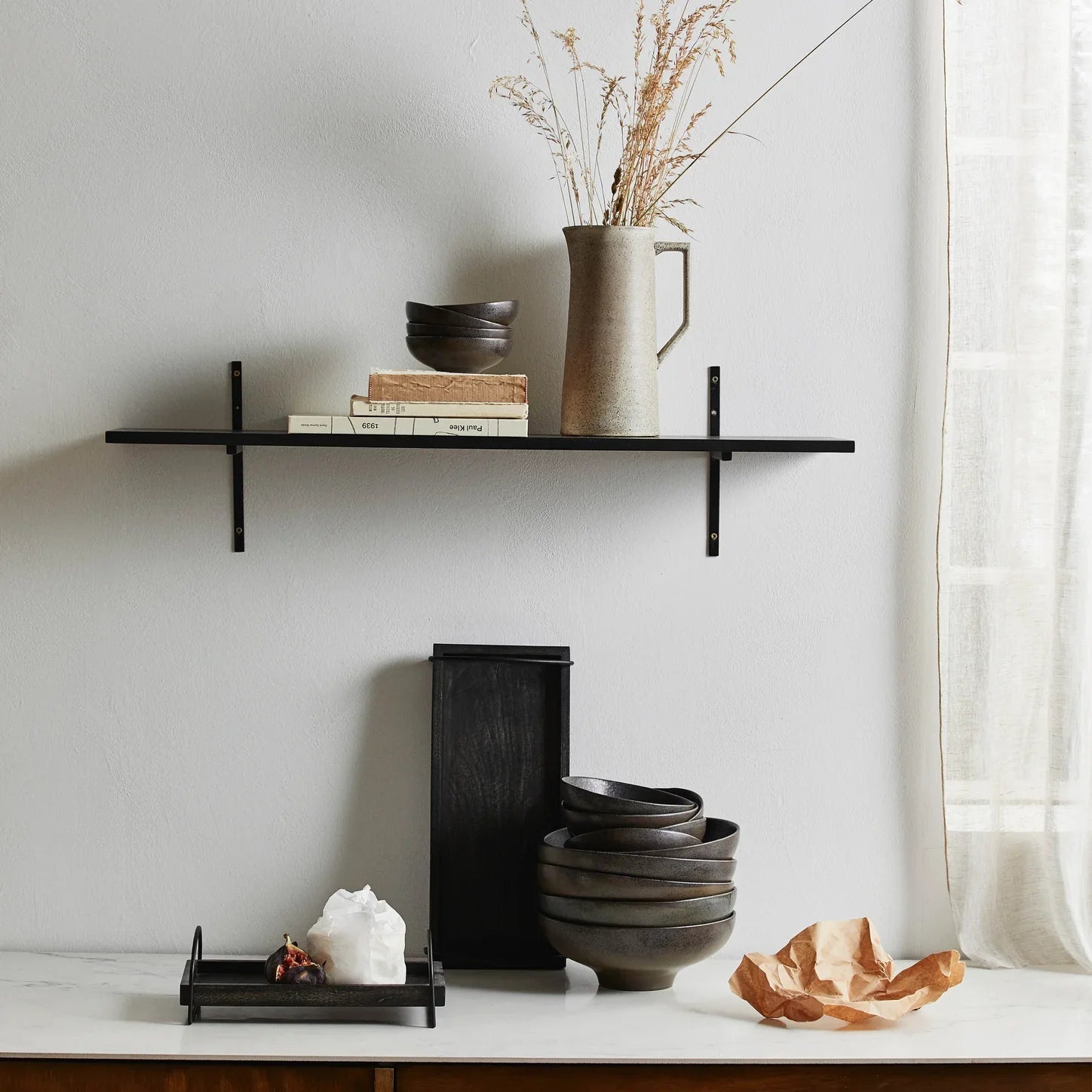 Inez Bowl Zwart L Tray