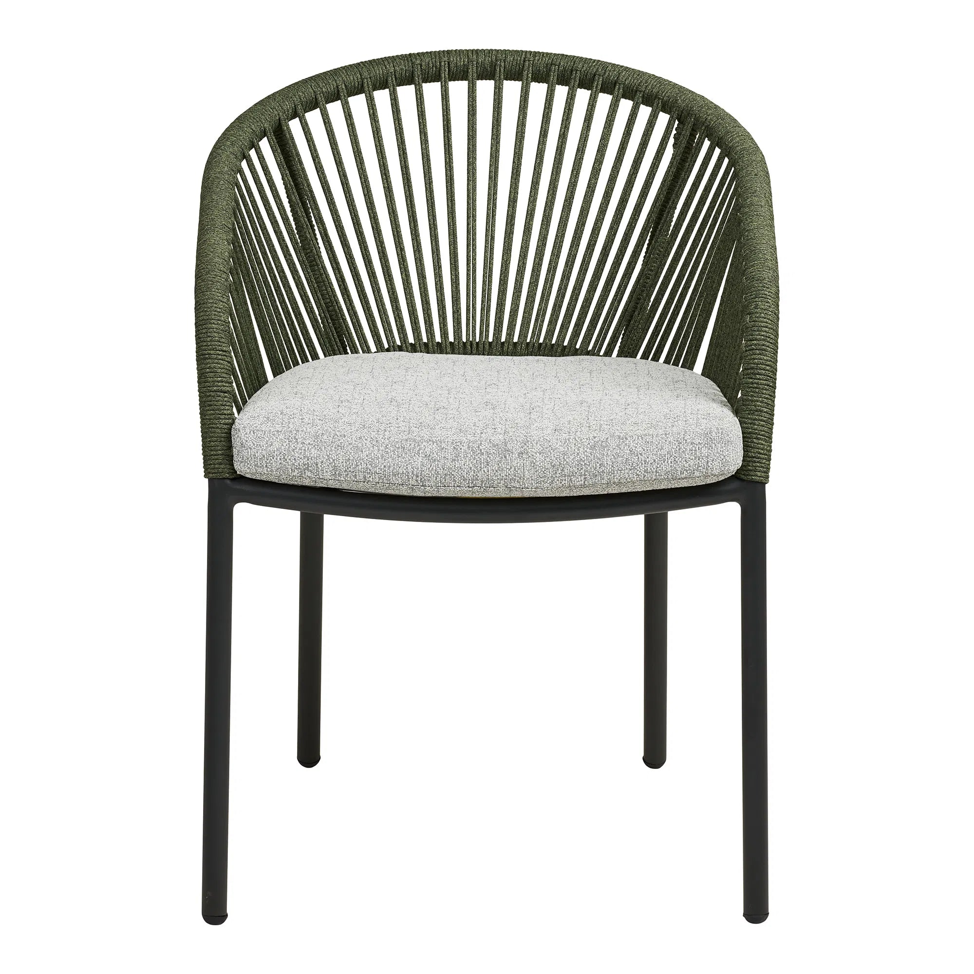 House Nordic Novella Dining Chair – aluminium eetkamerstoel met groen/grijs kussen