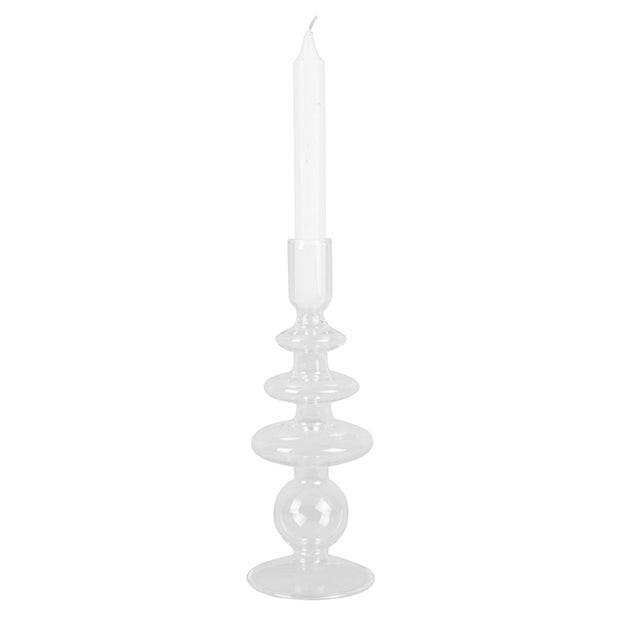 Kaarsstandaard Glas Large Ring Clear