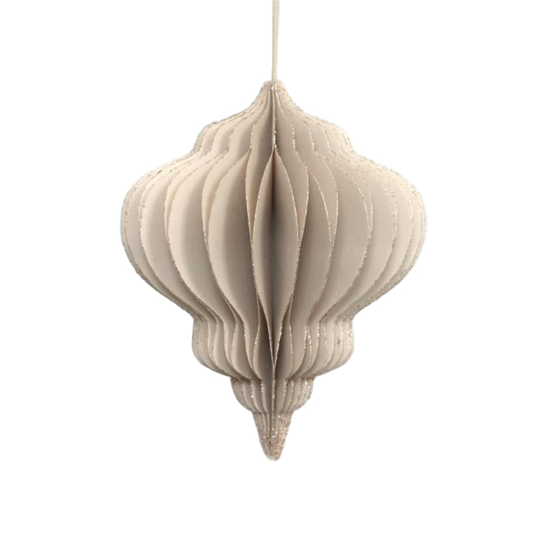 Kerstbal Honeycomb Ornament Champagne