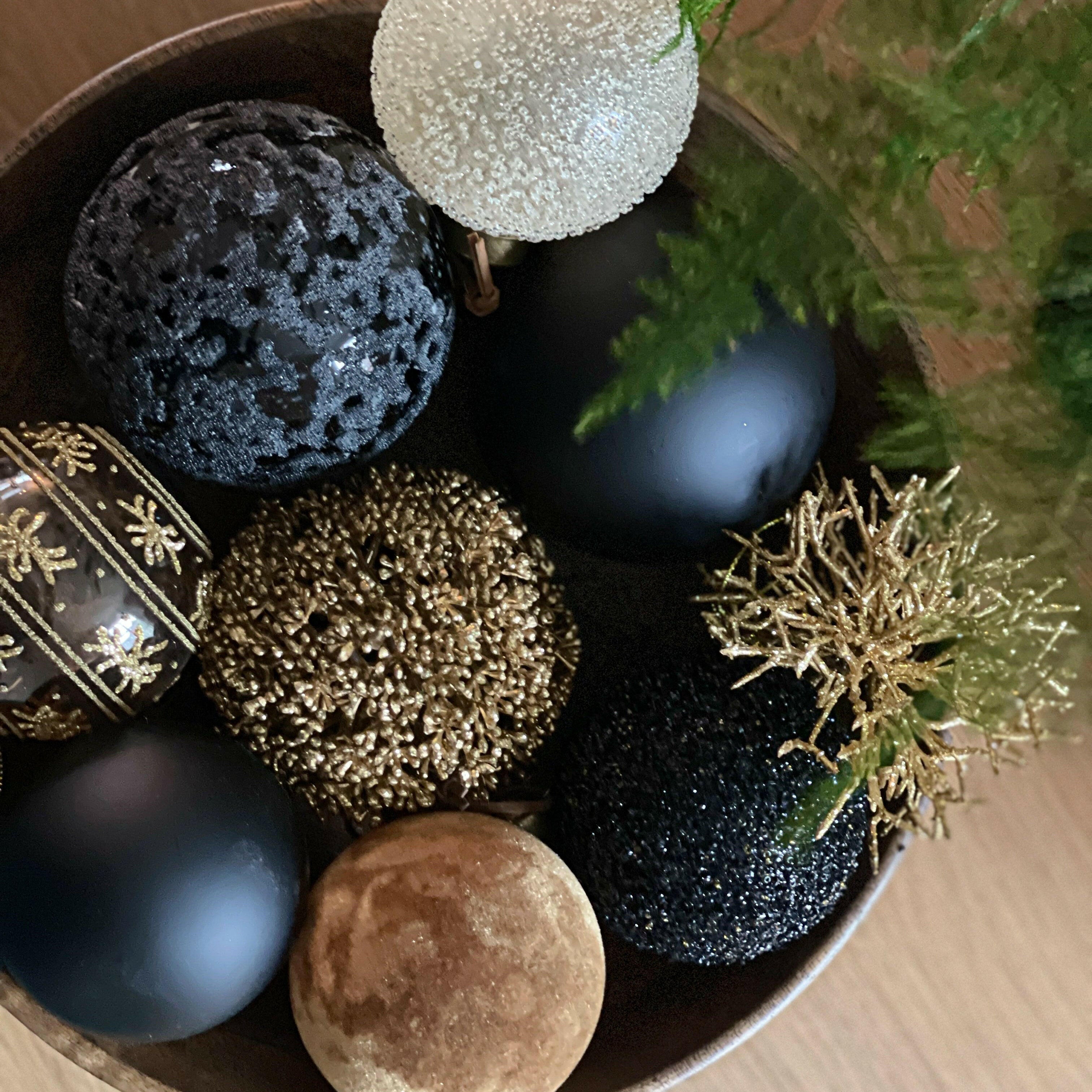 Kerstbal Blackboard Mat Zwart Medium