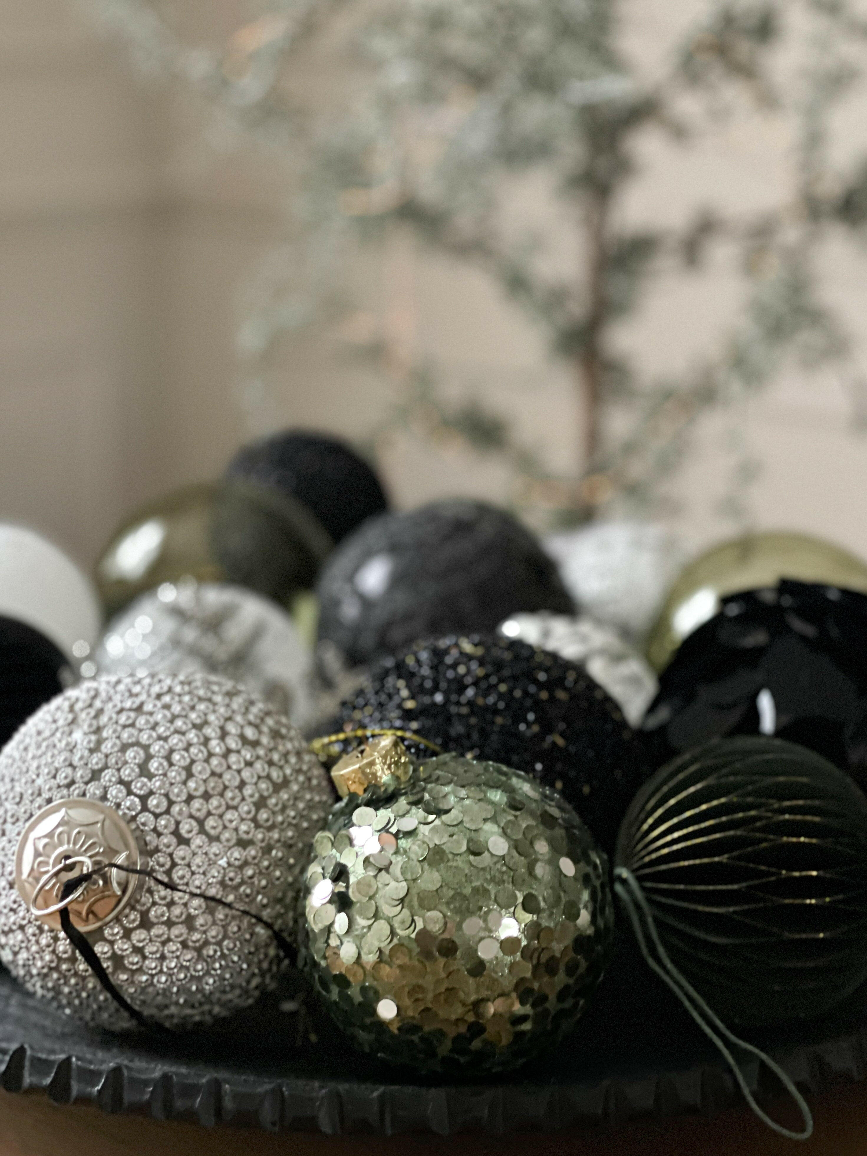 Kerstbal Grove Pailletten Kaki Groen