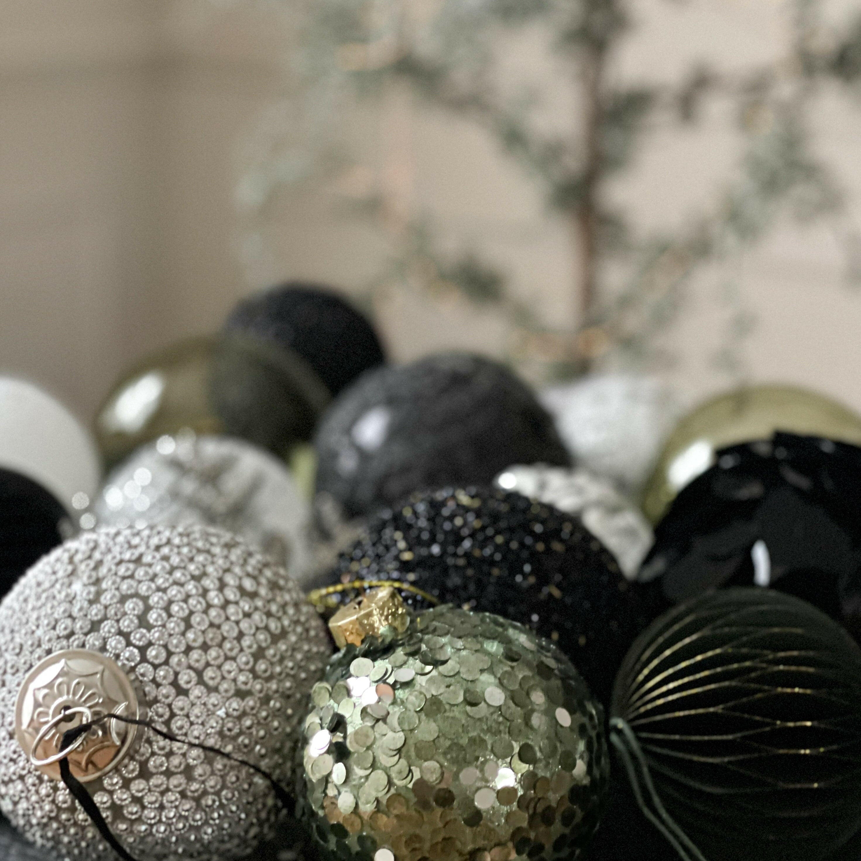 Bal Hanger Pailletten Zwart Kerstbal