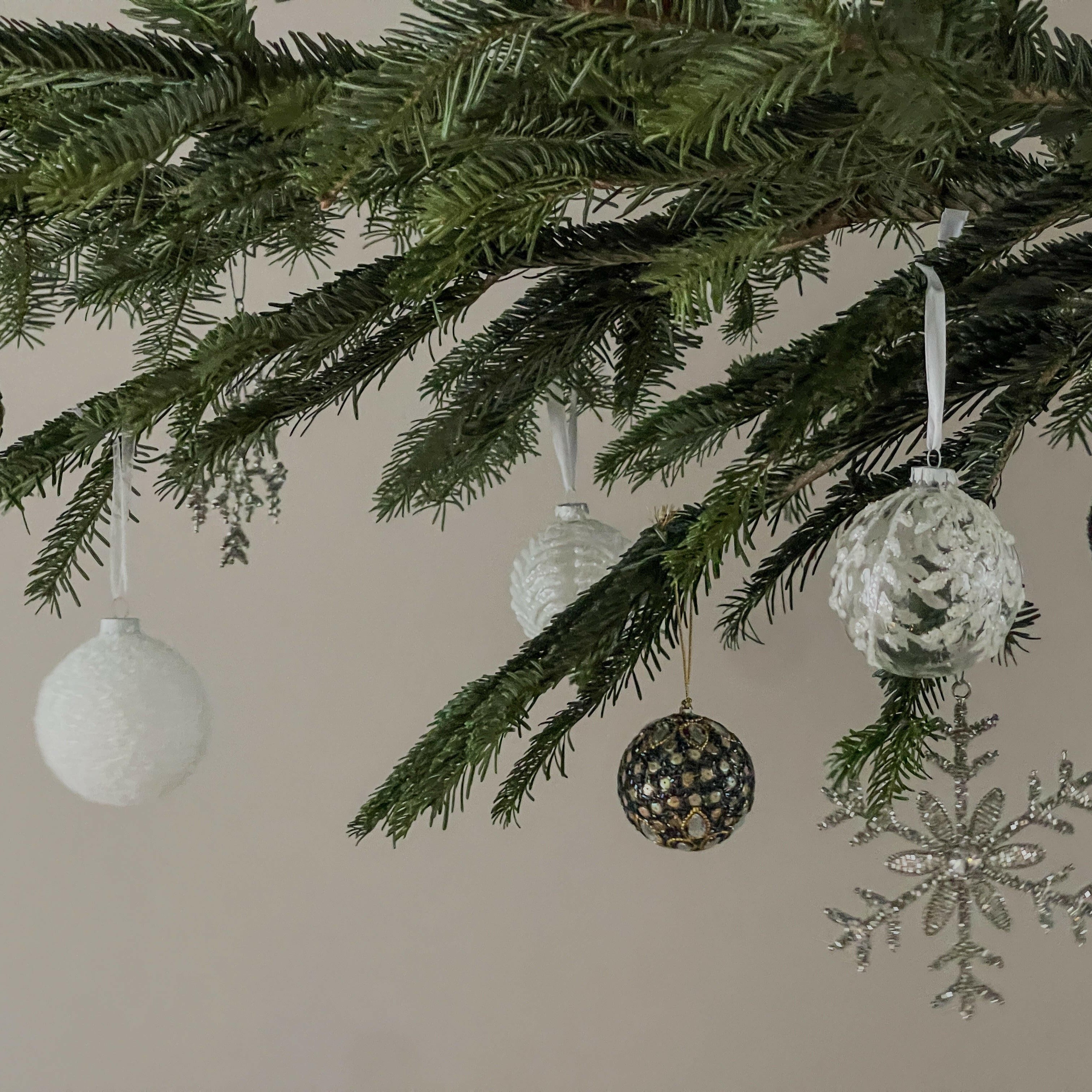 Kerstbal Glitter Zwart/Goud Small