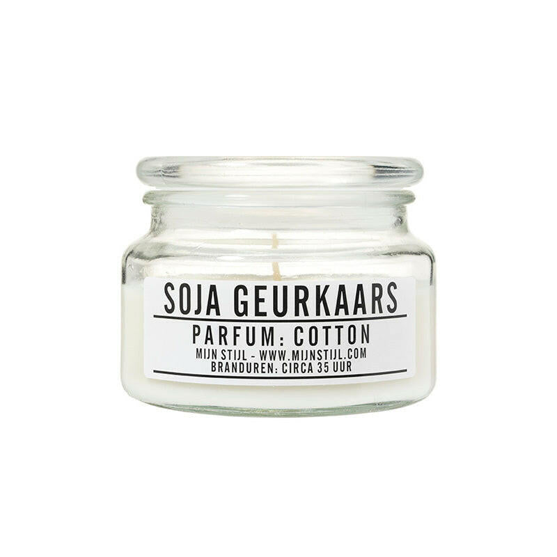 Geurkaars Glas Cotton Soja-Basis