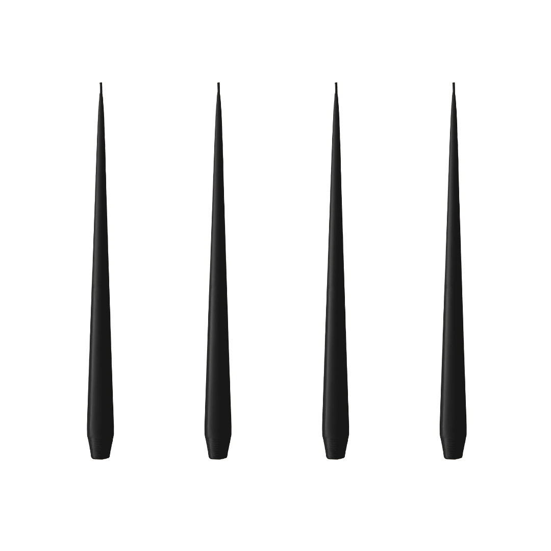 Taper Kaars 32Cm Velvet Matt Black 4-Pack
