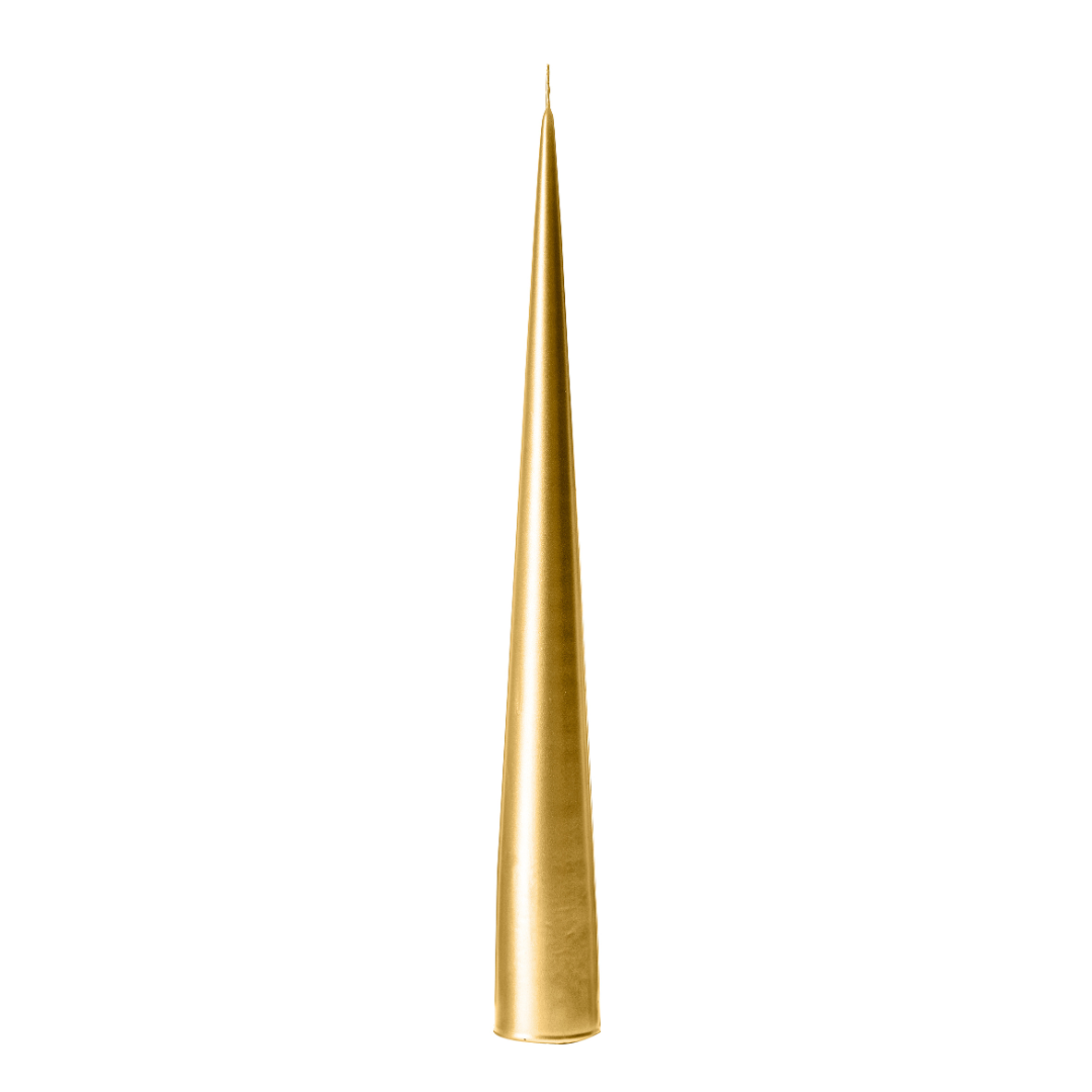 Cone Kaars Gold Metallic || 2 Maten