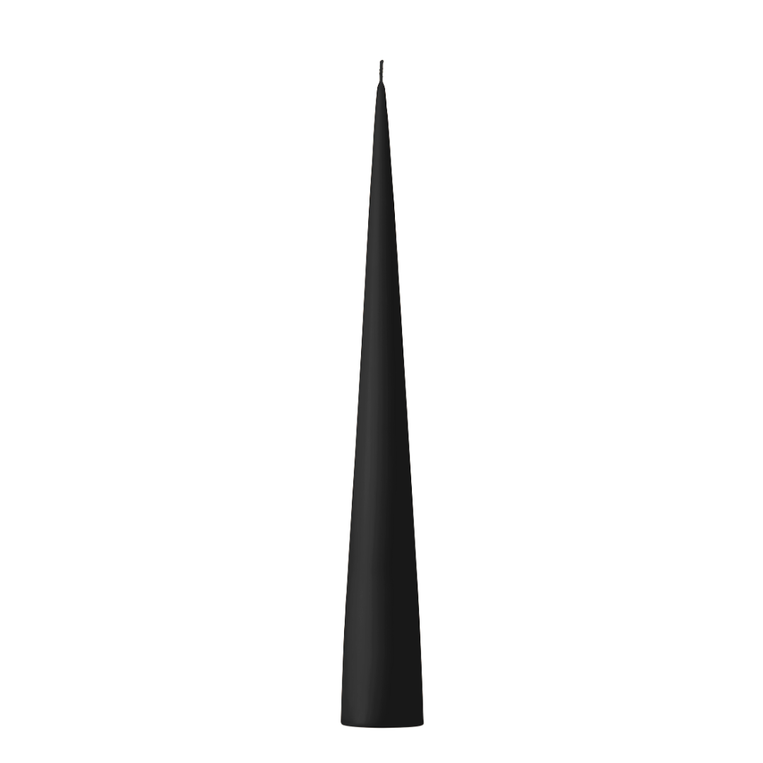 Cone Kaars Velvet Matt Black || 2 Maten