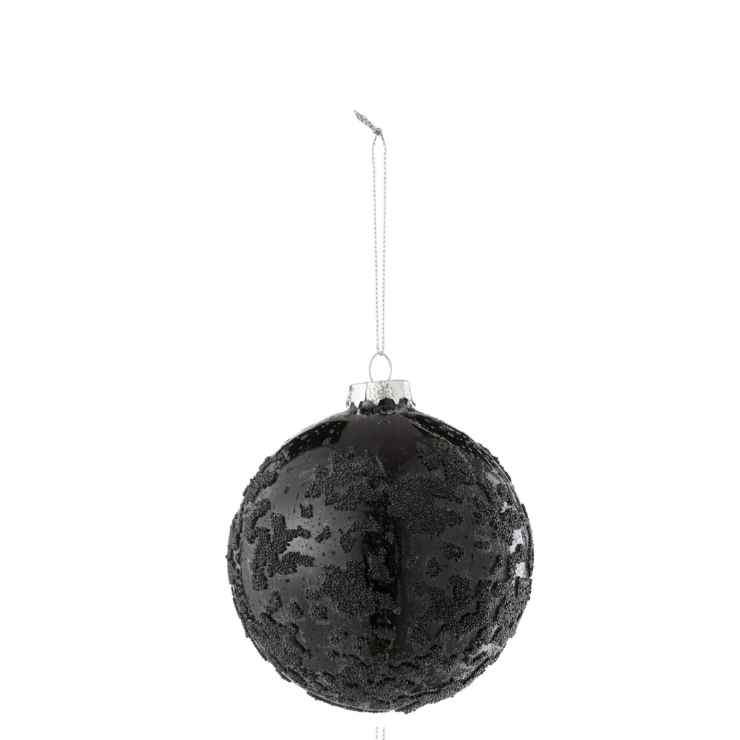 Kerstbal Parels Zwart