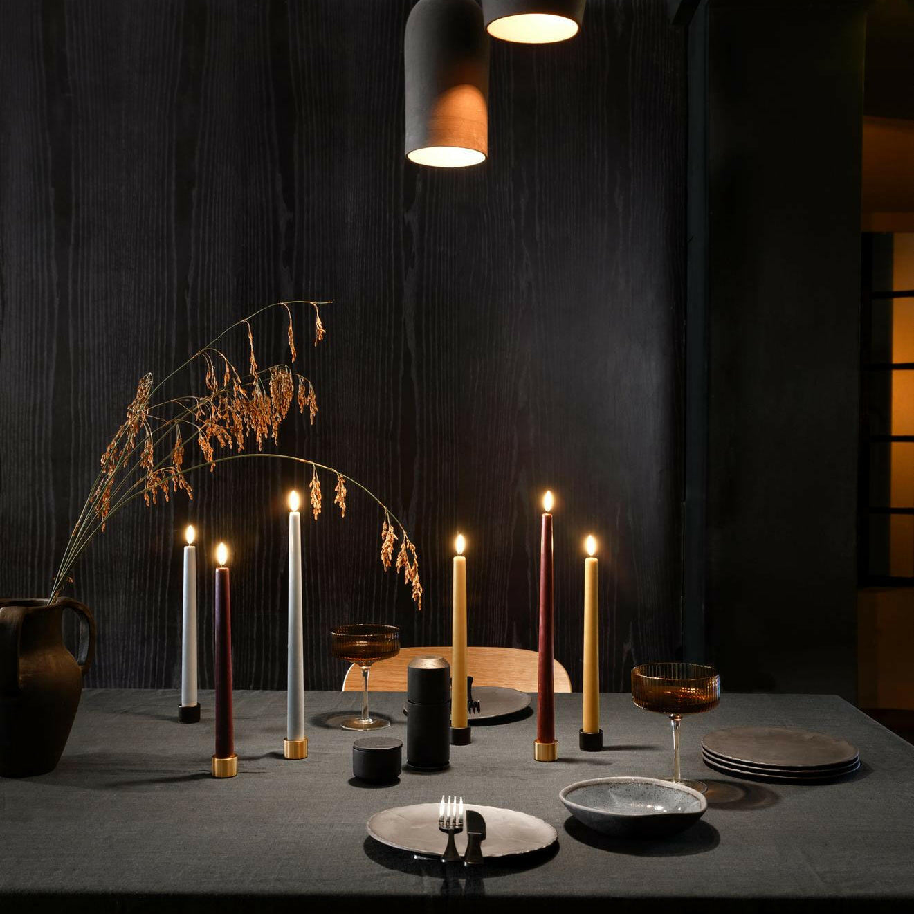 Light Kaarsstandaard Mat Zwart