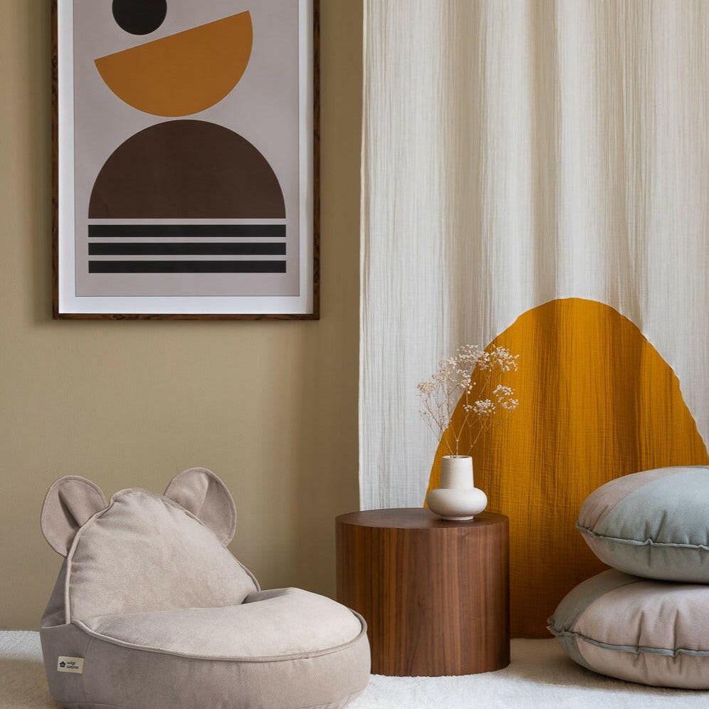 Stoffige Beige Beer Zitzak