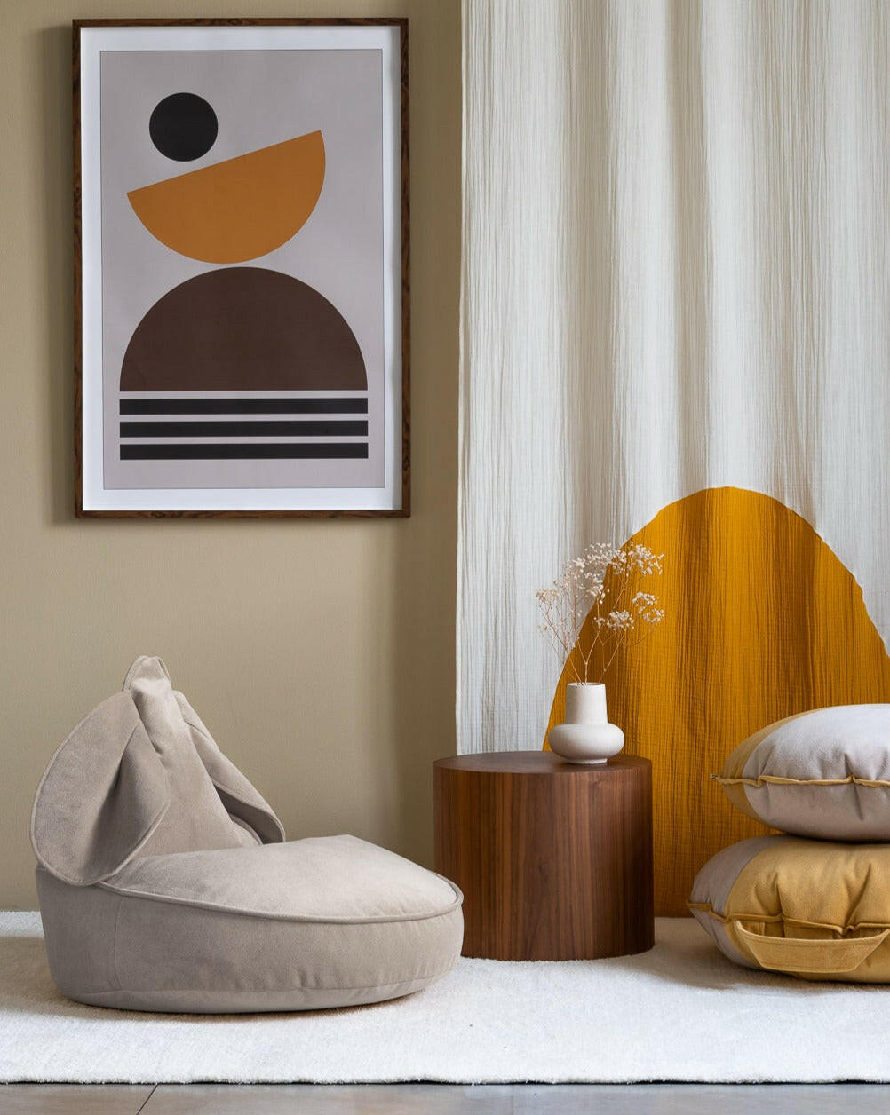 Dusty Beige Bunny Beanbag