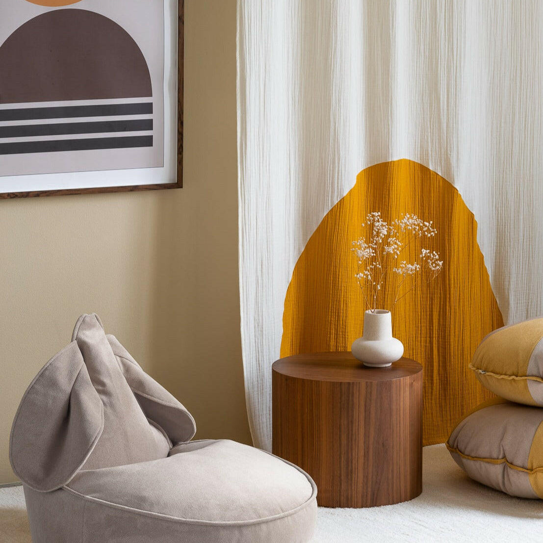 Dusty Beige Bunny Beanbag