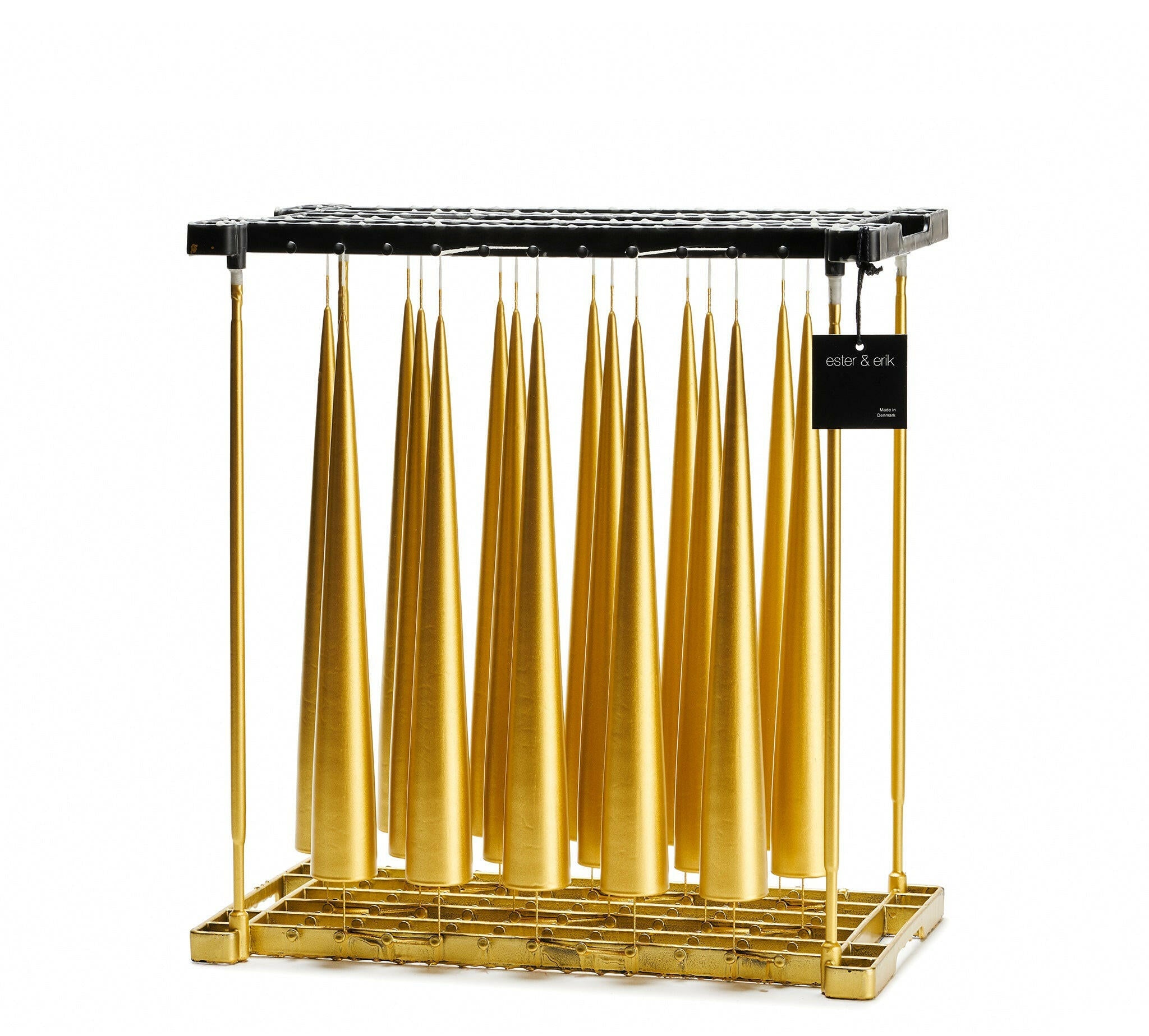 Cone Kaars Gold Metallic || 2 Maten 37Cm