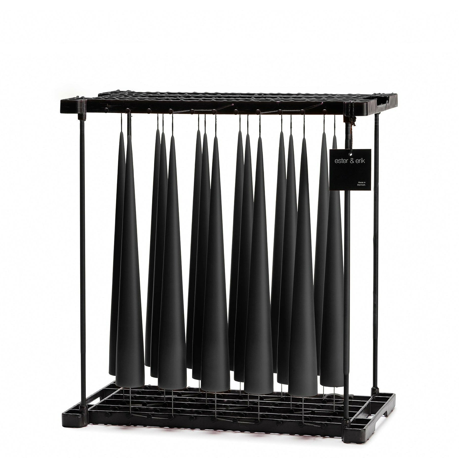 Cone Kaars Velvet Matt Black || 2 Maten 37Cm