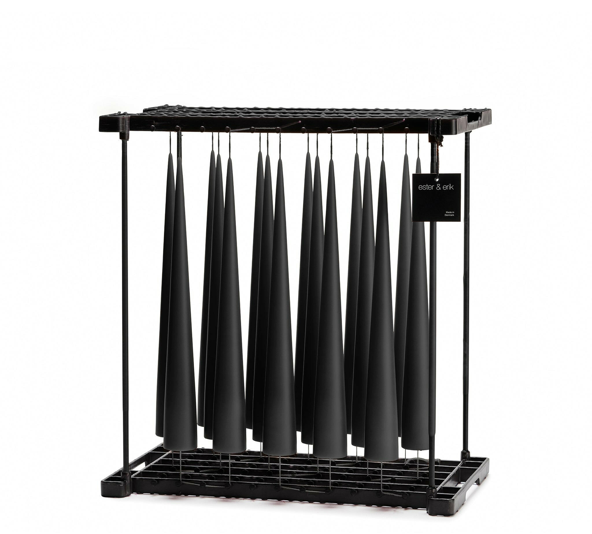 Cone Kaars Velvet Matt Black || 2 Maten 37Cm