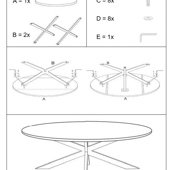 Kala Oval Spider 180 Cm