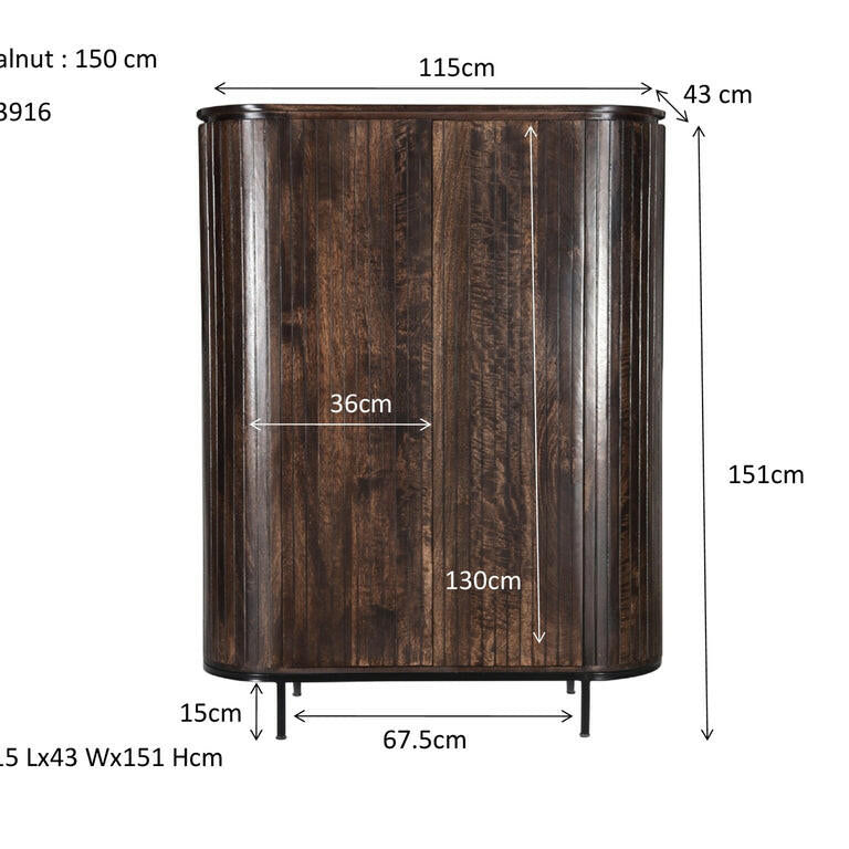Noor Walnut 150Cm