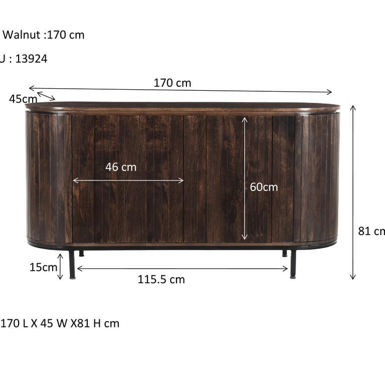 Noor Walnut 170Cm