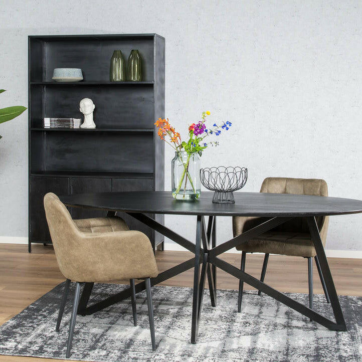 Oslo Black Acasia Web Leg 200Cm