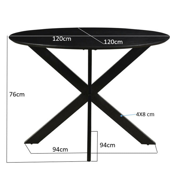 Oslo Round Black 120 Cm