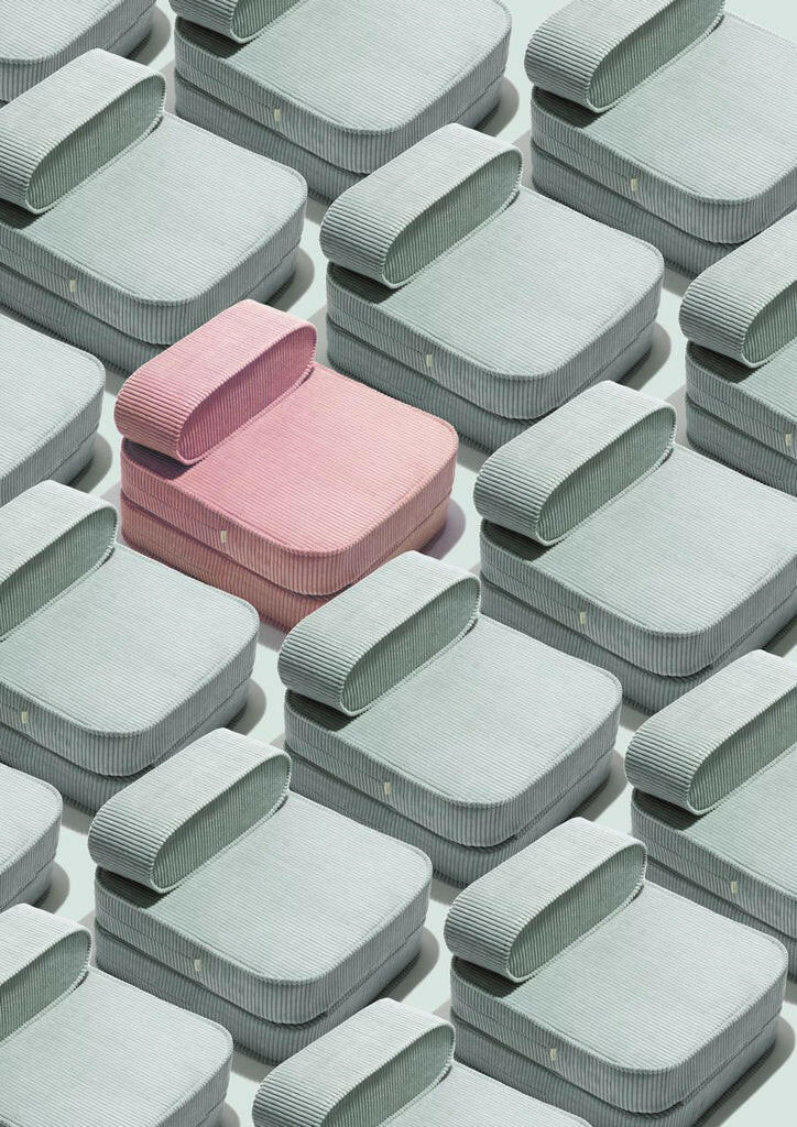 Pink Mousse Flip Chair