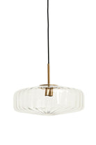 Hanging Lamp 40X17 Cm Pleat Glass Clear + Gold
