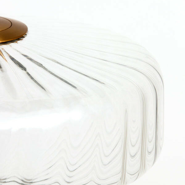 Hanging Lamp 40X17 Cm Pleat Glass Clear + Gold