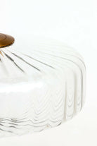 Hanging Lamp 40X17 Cm Pleat Glass Clear + Gold