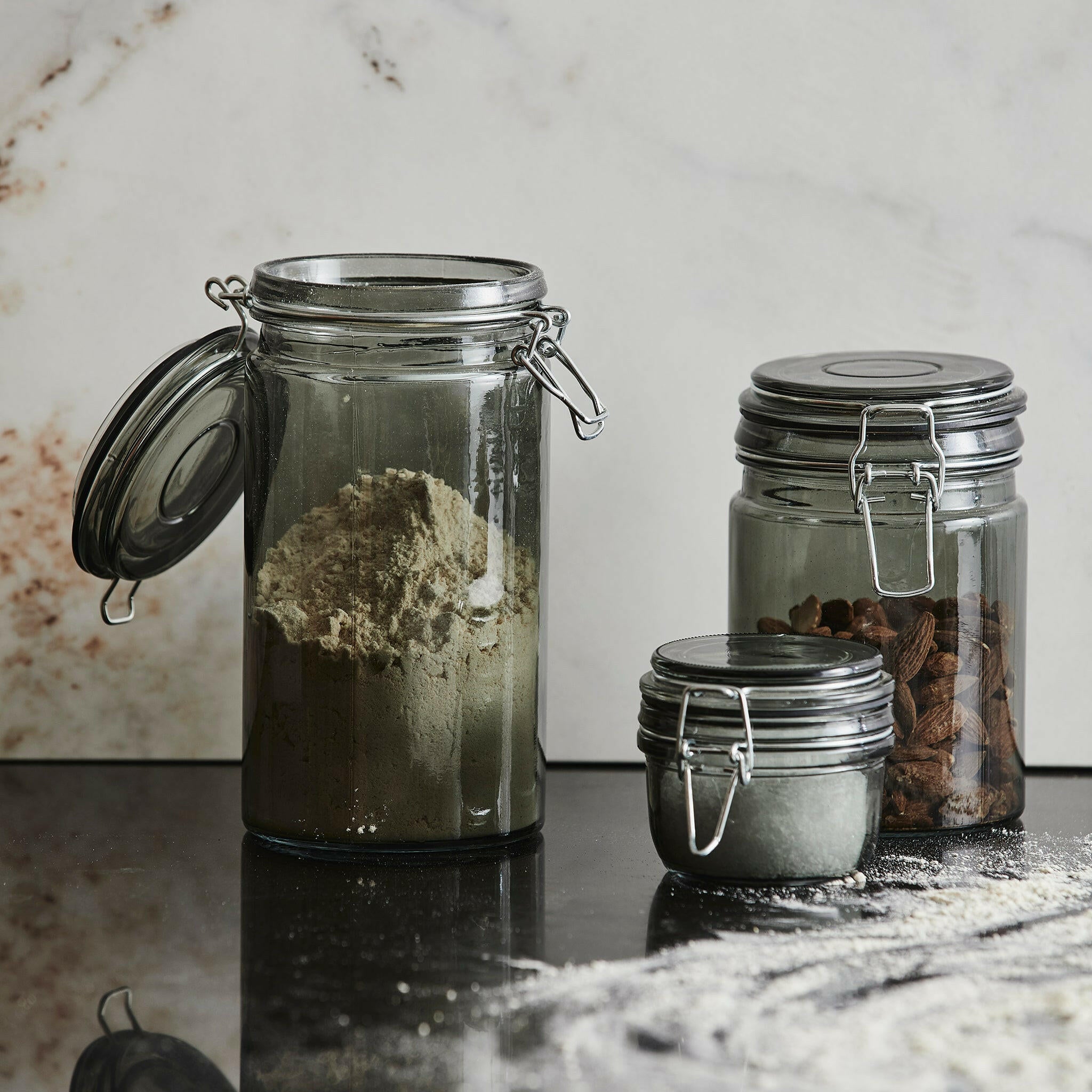 Pear Voorraadpot Smoke Glas M