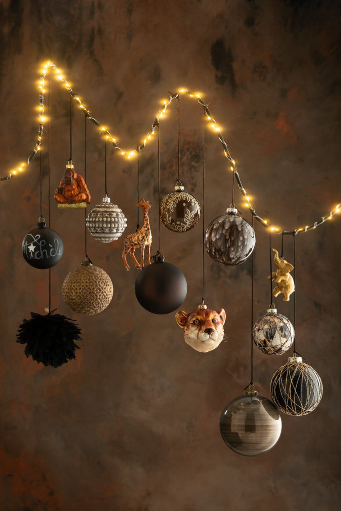 Kerstbal Blackboard Mat Zwart Small