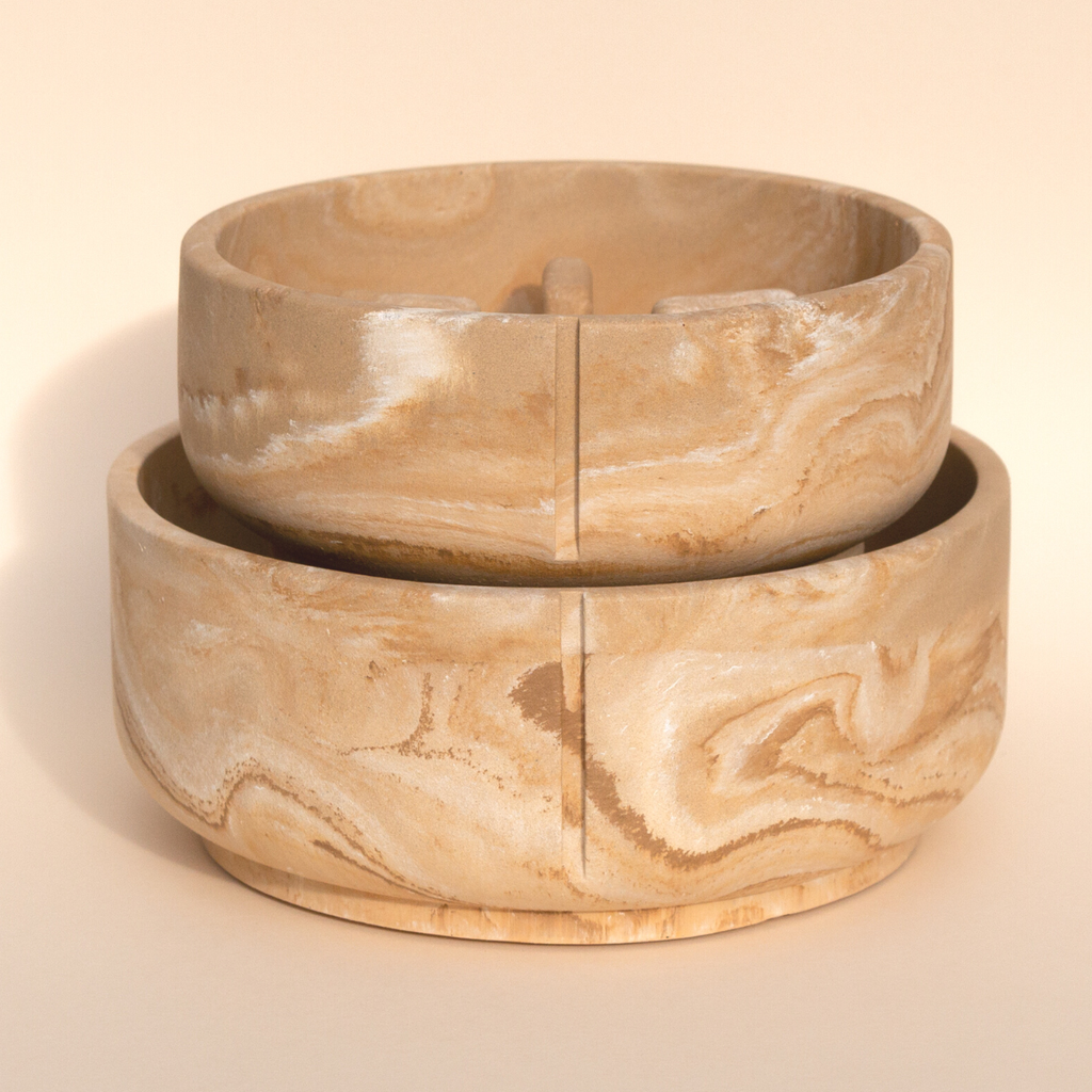 Classic Feeder Bowls Camel Marble Large Slow