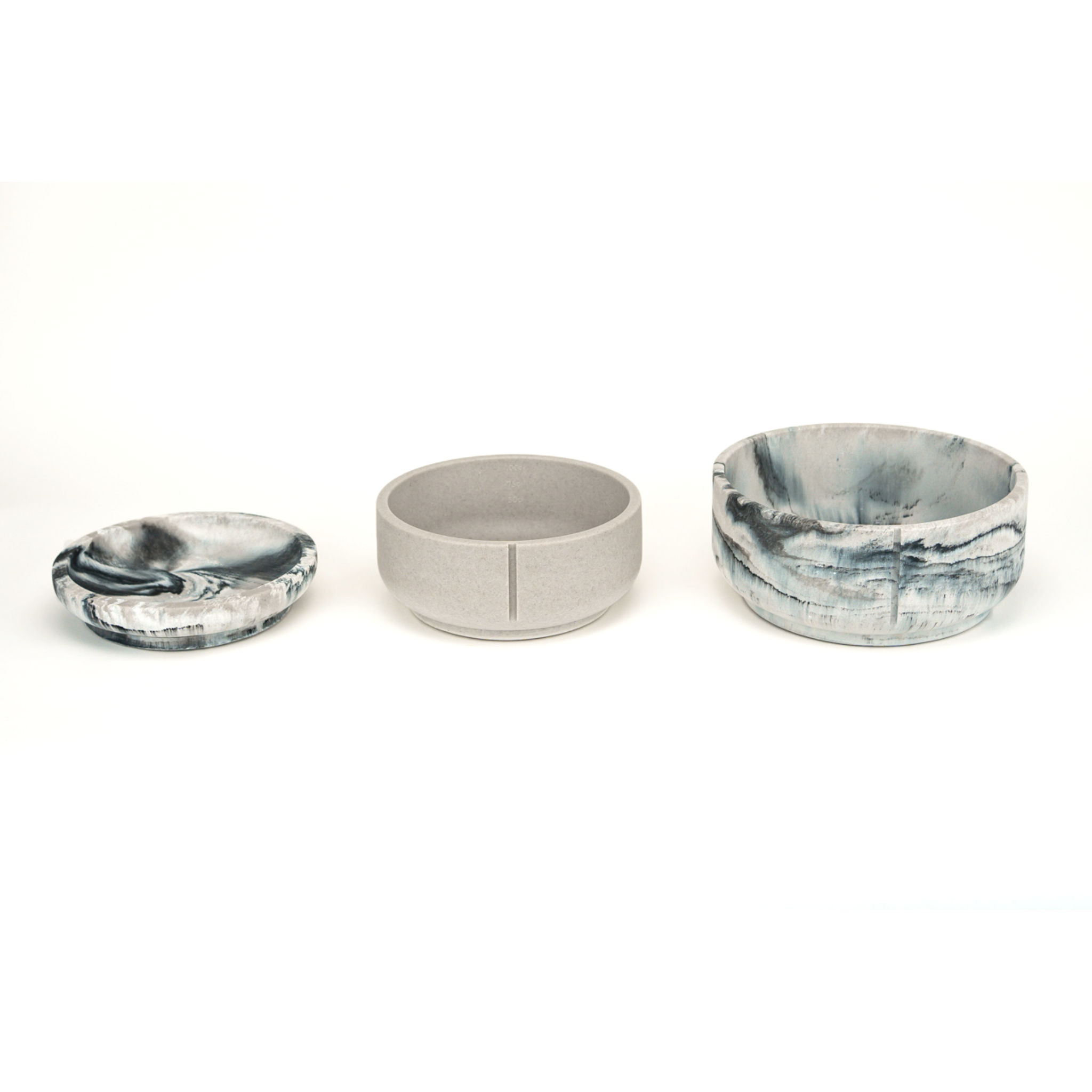 Classic Feeder Bowls Grey Marble Medium Slow
