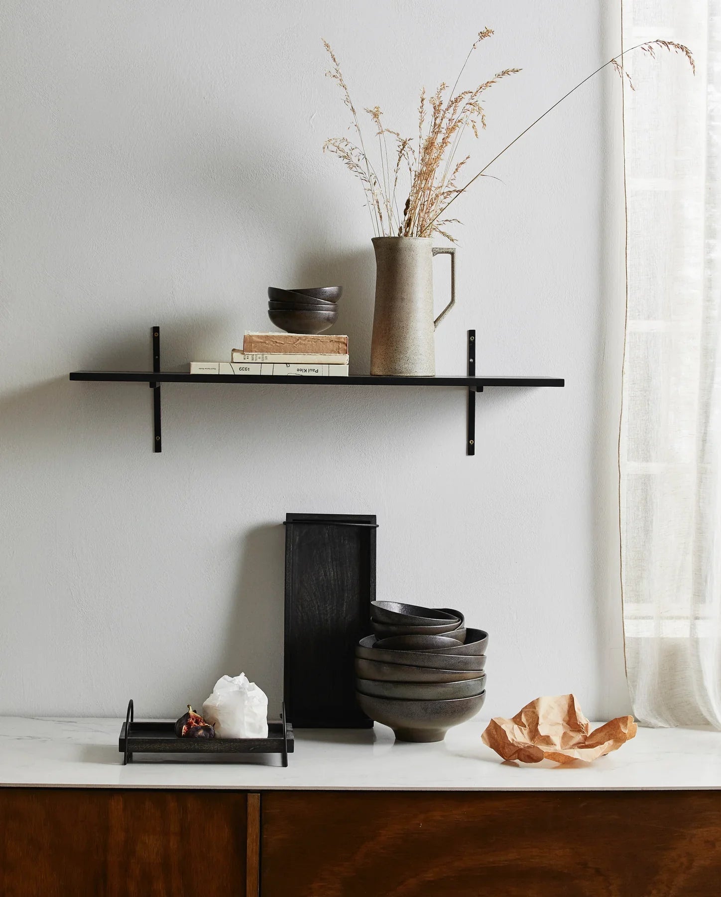 Inez Bowl Zwart L Tray
