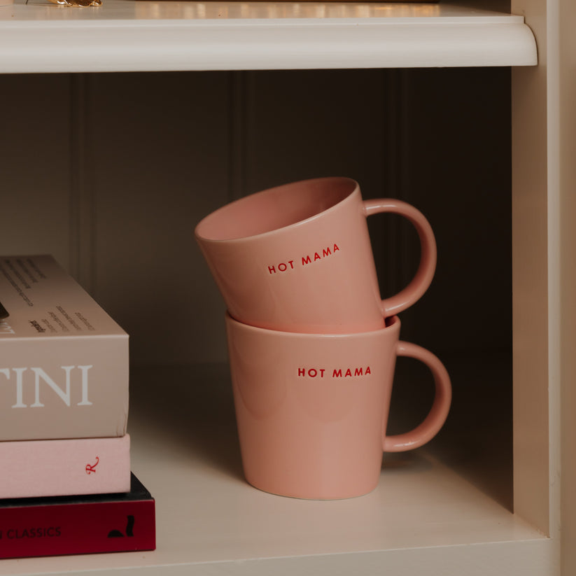 Vondels roze ceramic tea cup Hot Mama 350 ml – theekop mok