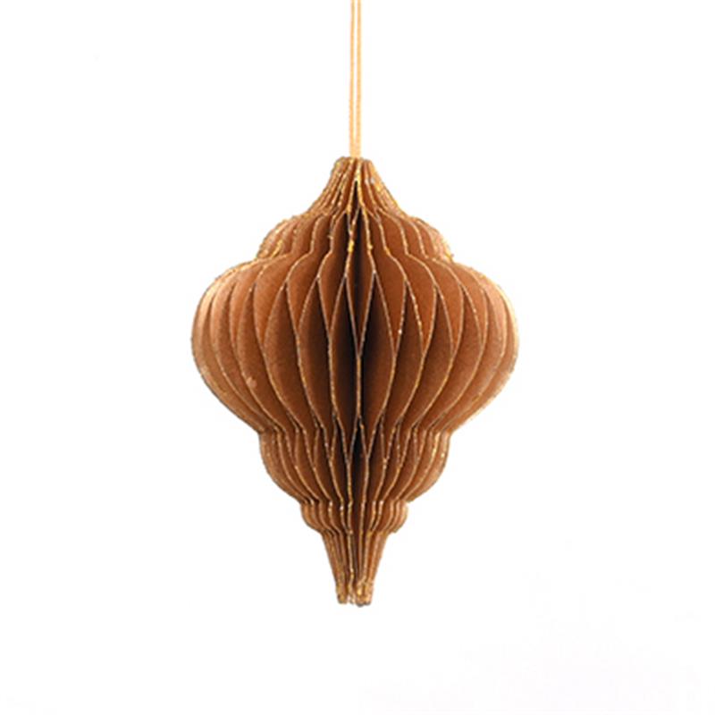 Kerstbal Honeycomb Ornament Goud 12 5Cm