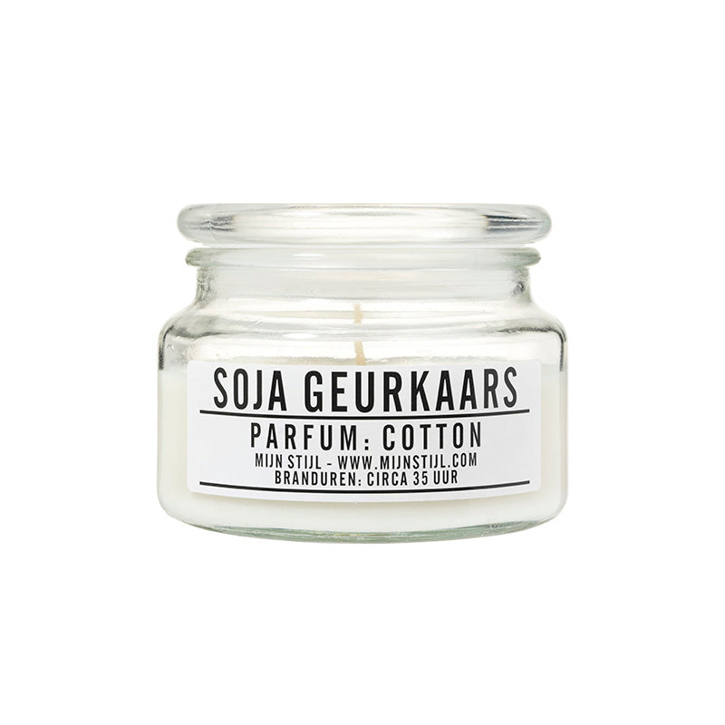 Geurkaars Glas Cotton Soja-Basis