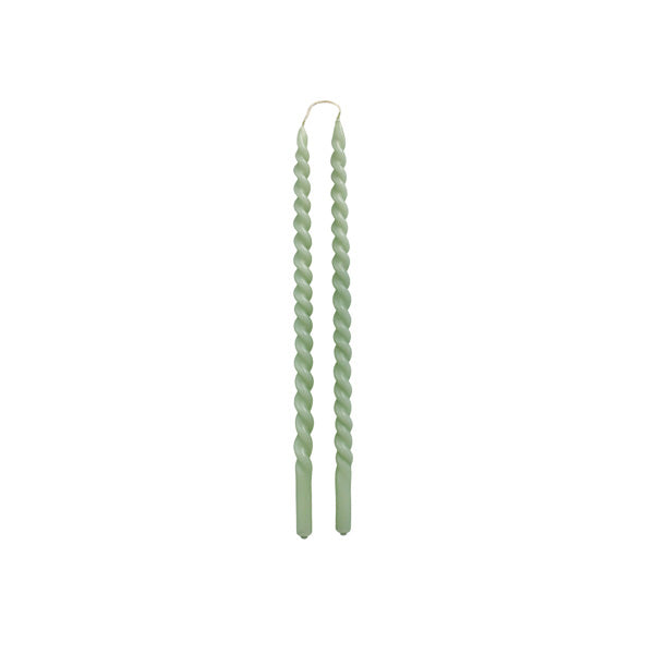 Potloodkaarsen Swirl Groen Set/2 Kaars