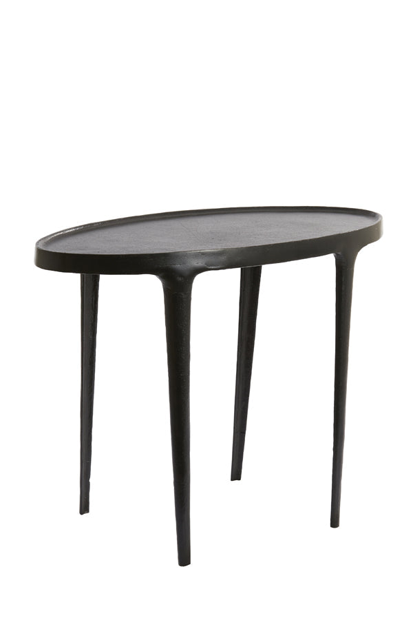 Side Table S/2 55X25 5X44 + 70X33X53 Cm Arica Matt Black