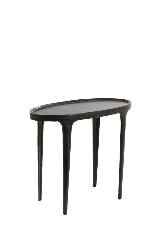 Side Table S/2 55X25 5X44 + 70X33X53 Cm Arica Matt Black