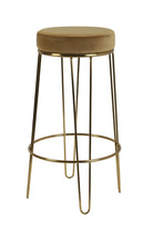 Bar Stool 41X73 Cm Alice Velvet Caramel + Gold