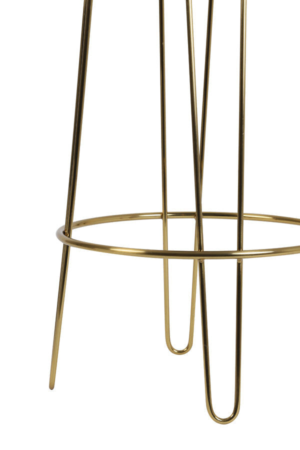 Bar Stool 41X73 Cm Alice Velvet Caramel + Gold