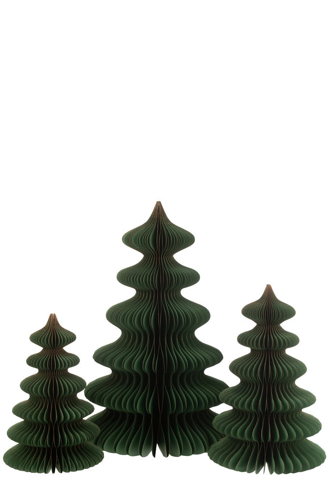 Christmas Tree Waves Paper Dark Green/Copper Large