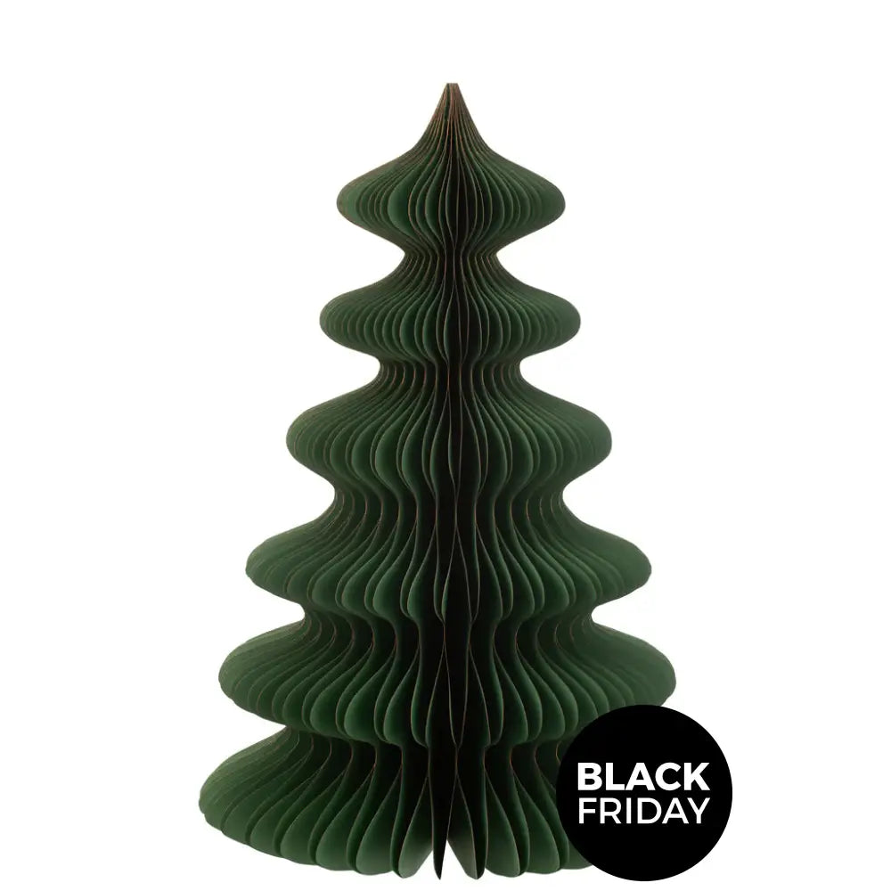 Christmas Tree Waves Paper Dark Green/Copper Large