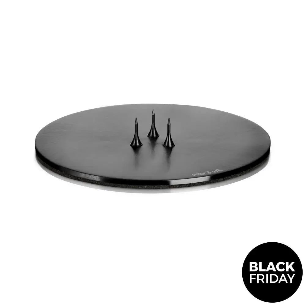 Cone Kaars Plate Matt Black Kaarsstandaard