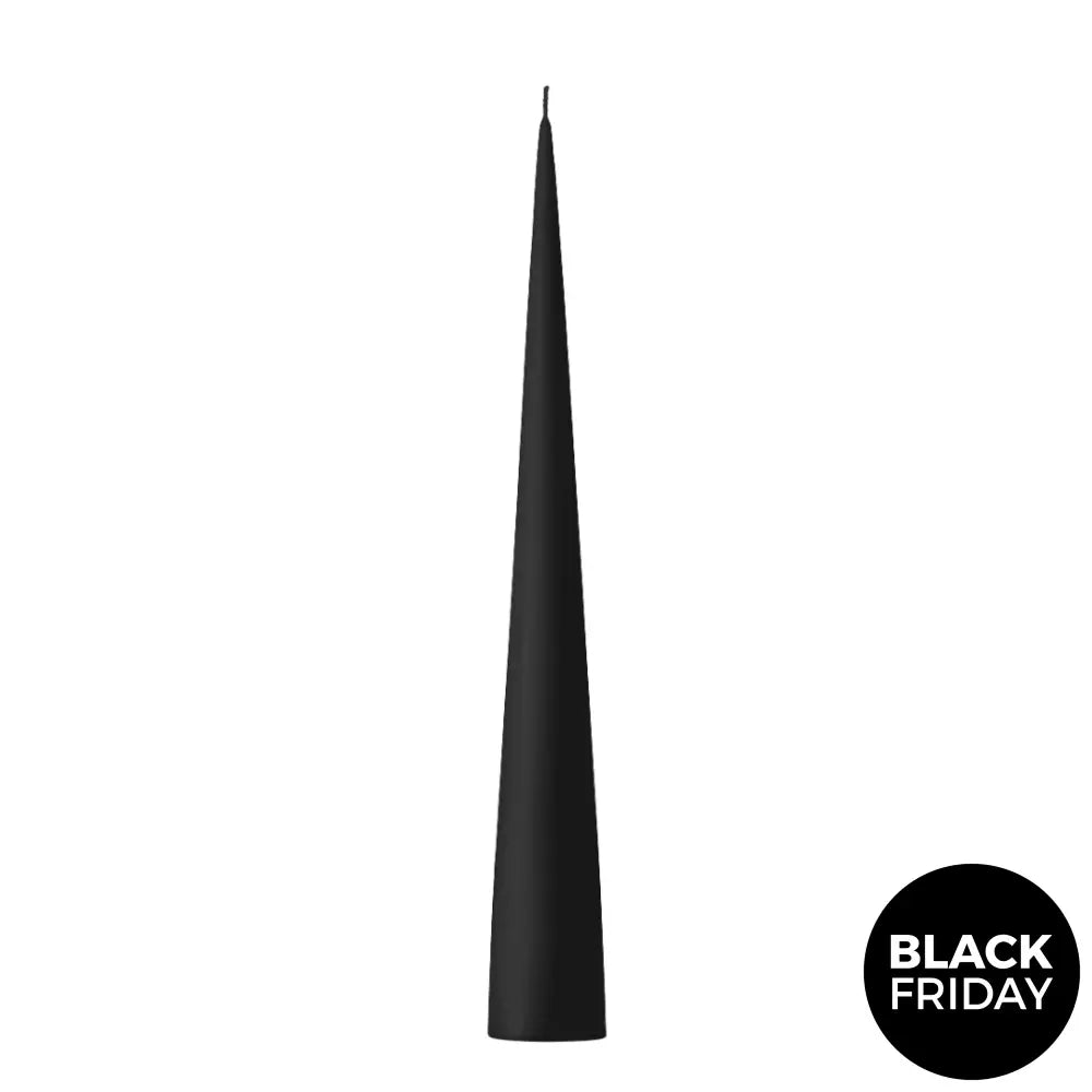 Cone Kaars Velvet Matt Black || 2 Maten