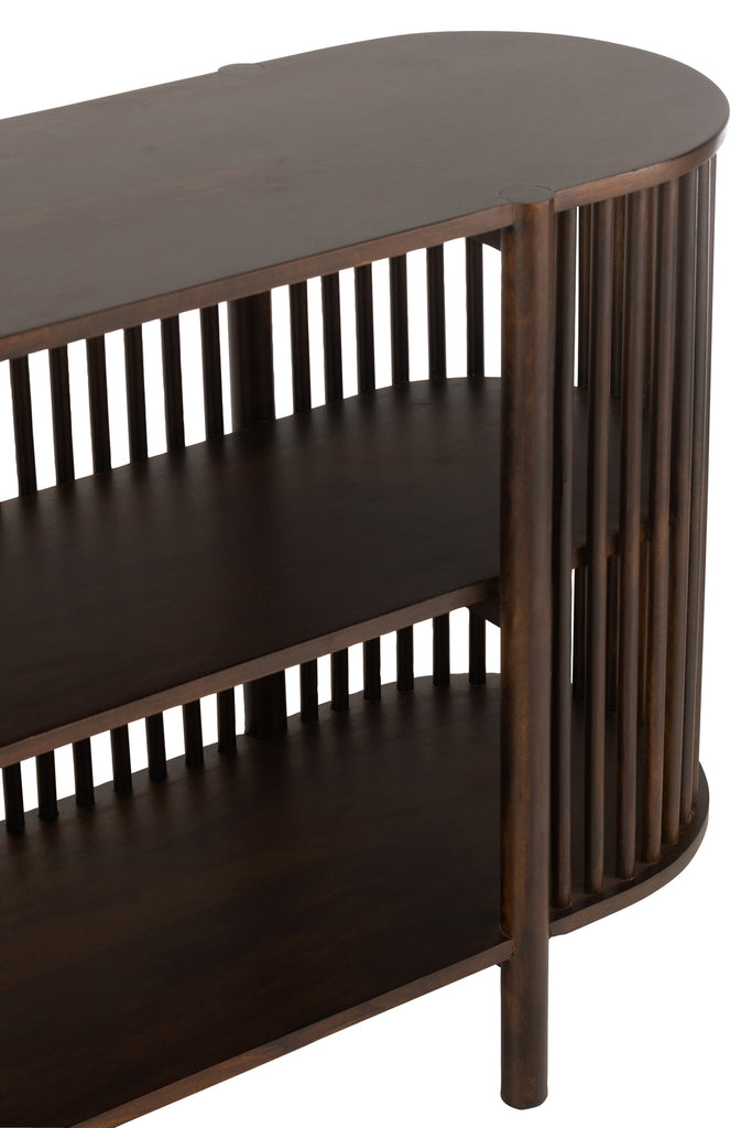 Console 2 Shelves Conie Mango Wood Dark Brown