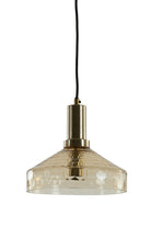 Hanging Lamp 25X24 Cm Delilo Glass Amber + Antique Bronze