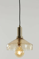 Hanging Lamp 25X24 Cm Delilo Glass Amber + Antique Bronze